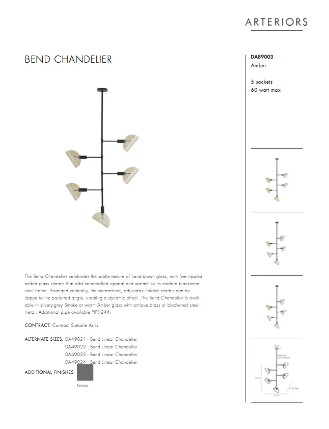 Arteriors Home New Arrivals Bend Chandelier Amber Steel 15 Arteriors Home New Arrivals Bend Chandelier Amber Steel