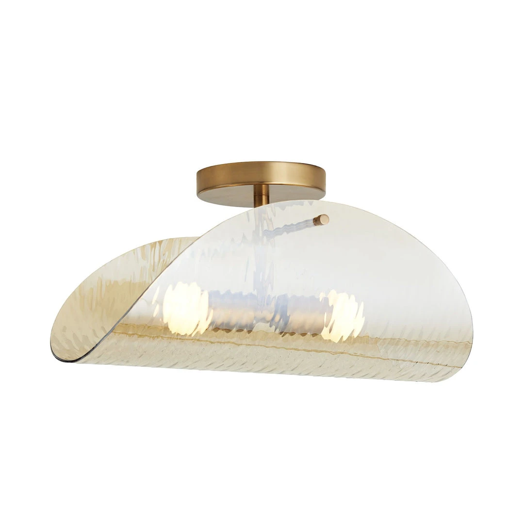 Arteriors Home New Arrivals Bend Flushmount Amber And Brass 6 Arteriors Home New Arrivals Bend Flushmount Amber And Brass