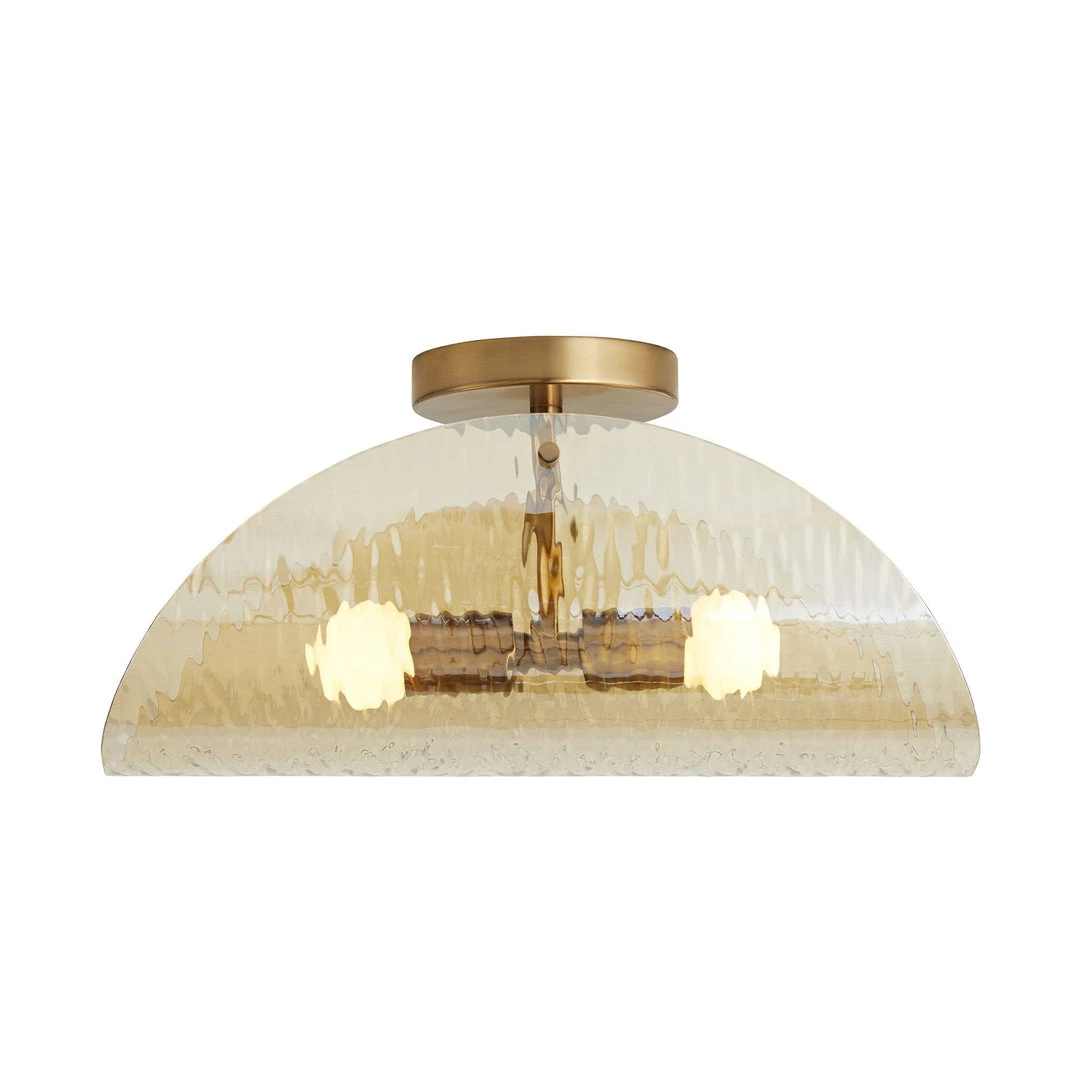 Arteriors Home New Arrivals Bend Flushmount Amber And Brass 2 Arteriors Home New Arrivals Bend Flushmount Amber And Brass
