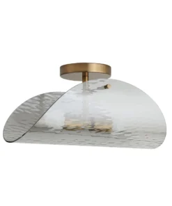 Arteriors Home Bend Flushmount Smoke And Brass 15 Arteriors Home Bend Flushmount Smoke And Brass