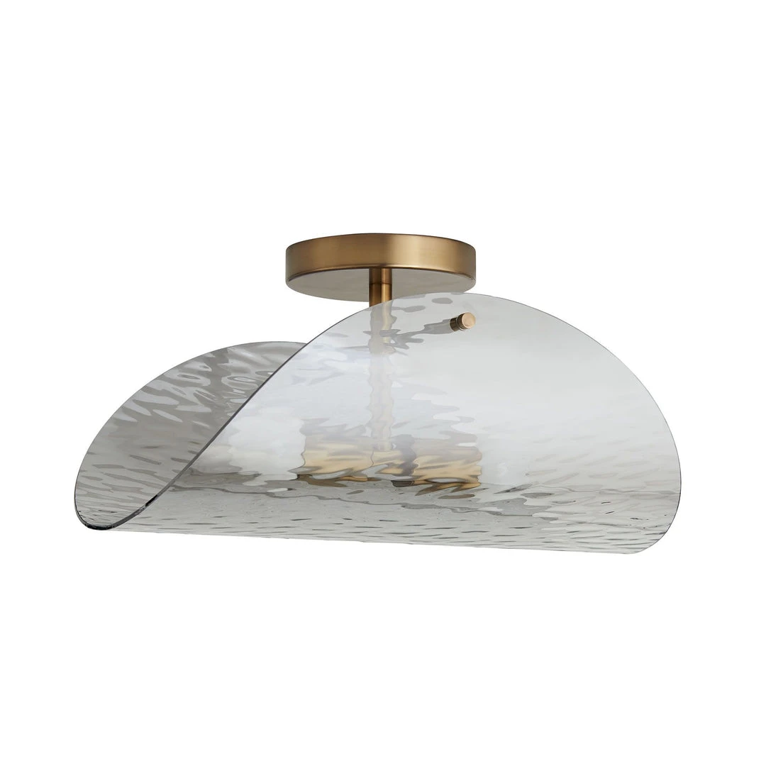 Arteriors Home Bend Flushmount Smoke And Brass 7 Arteriors Home Bend Flushmount Smoke And Brass