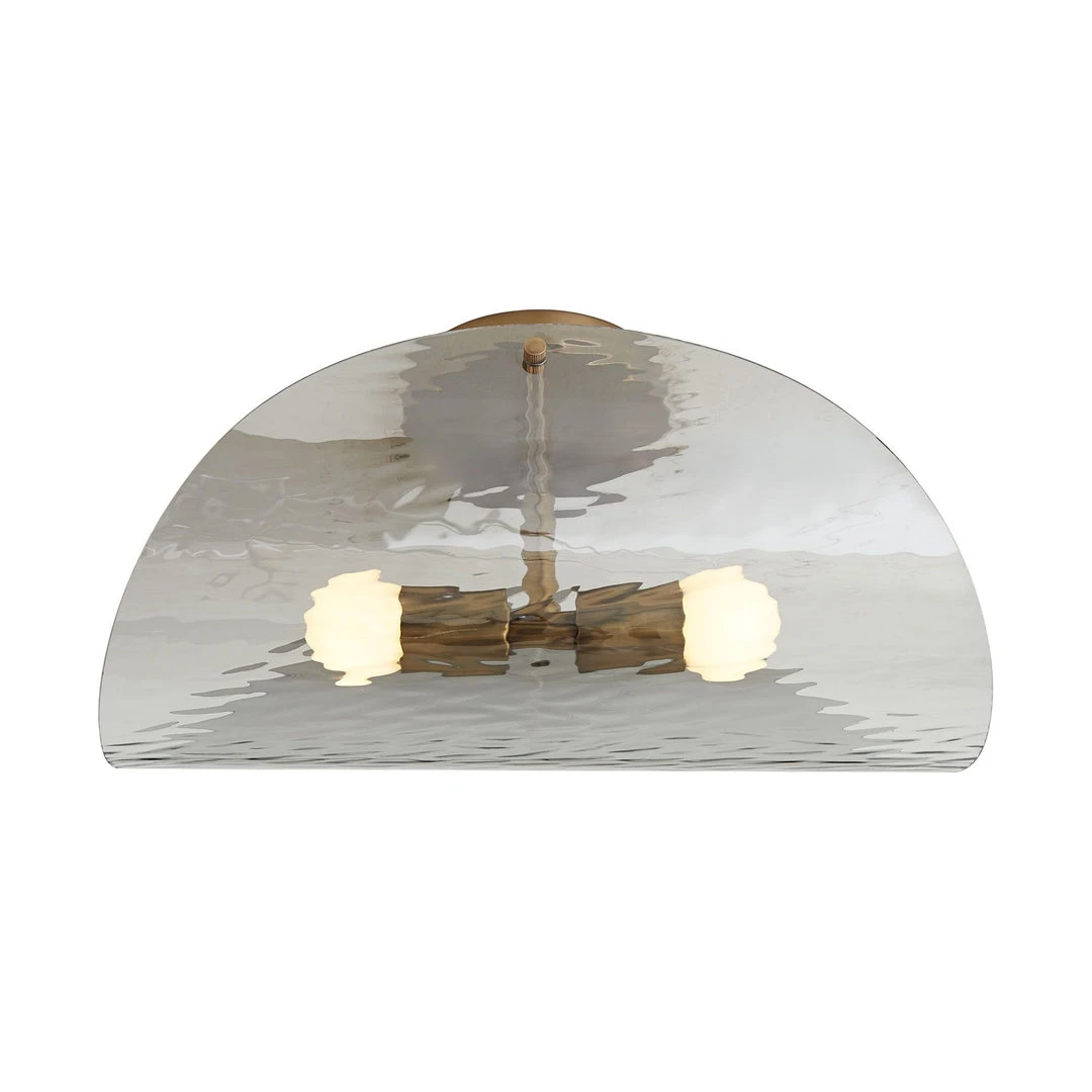 Arteriors Home Bend Flushmount Smoke And Brass 4 Arteriors Home Bend Flushmount Smoke And Brass