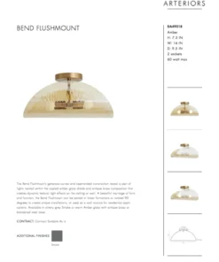 Arteriors Home New Arrivals Bend Flushmount Amber And Brass 17 Arteriors Home New Arrivals Bend Flushmount Amber And Brass