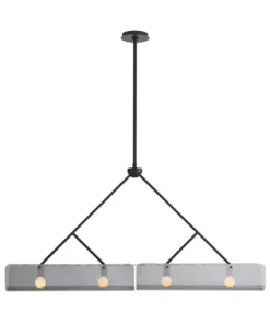 Arteriors Home New Arrivals Bend Linear Chandelier Smoke Steel