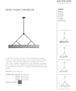 Arteriors Home New Arrivals Bend Linear Chandelier Smoke Steel