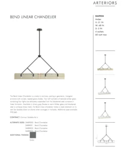 Arteriors Home New Arrivals Bend Linear Pendant Amber Steel 23 Arteriors Home New Arrivals Bend Linear Pendant Amber Steel