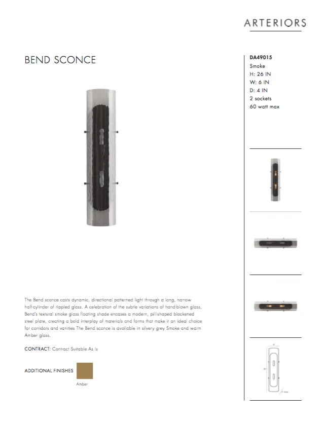 Arteriors Home New Arrivals Bend Sconce Smoke 13 Arteriors Home New Arrivals Bend Sconce Smoke