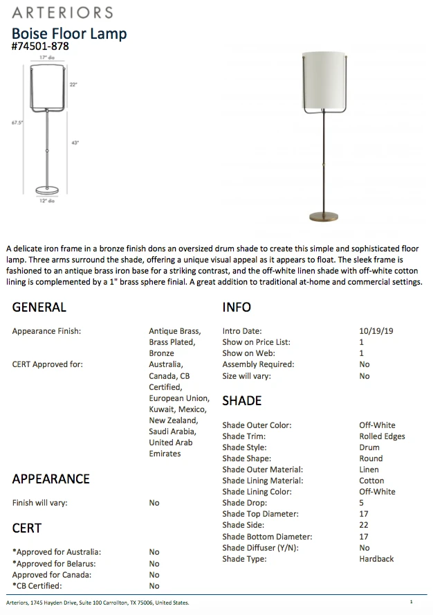 Arteriors Home New Arrivals Boise Floor Lamp 10 Arteriors Home New Arrivals Boise Floor Lamp