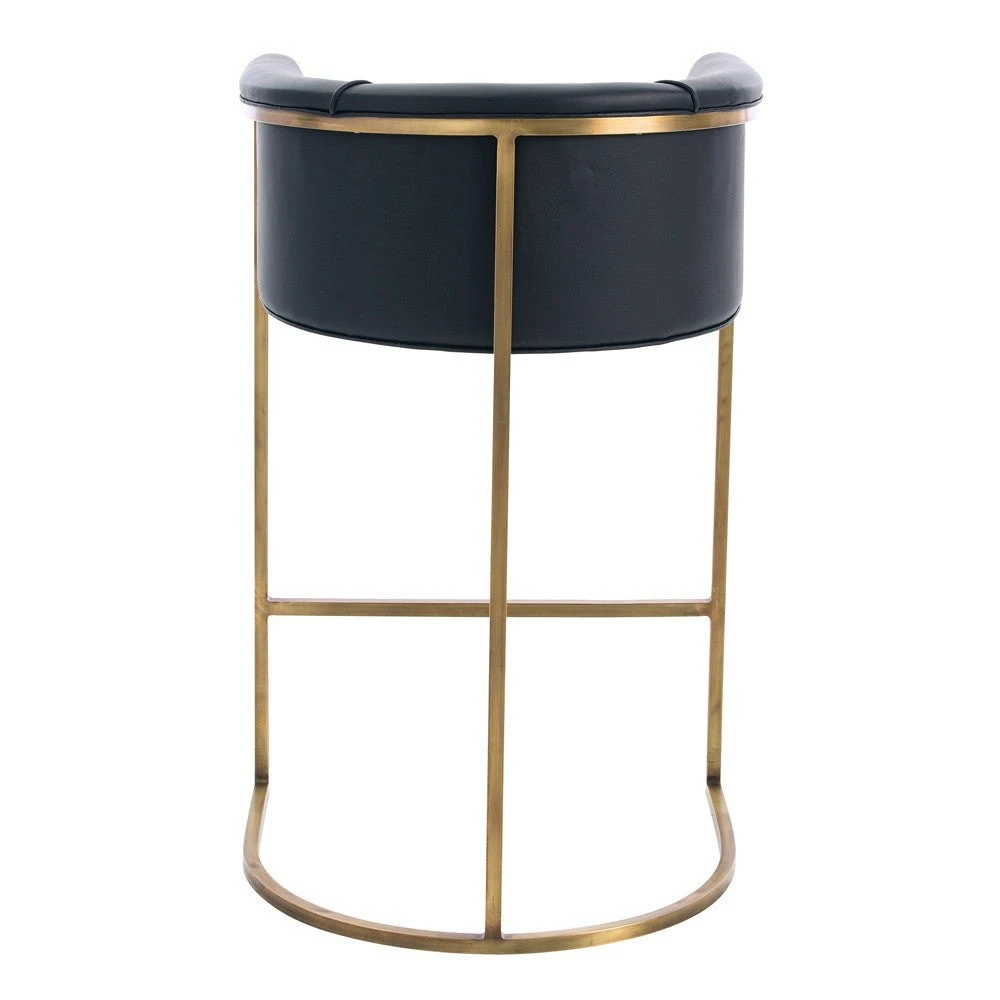 Arteriors Home Calvin Bar Stool Black Leather And Brass 3 Arteriors Home Calvin Bar Stool Black Leather And Brass