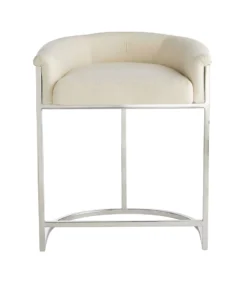Arteriors Home New Arrivals Calvin Counter Stool Muslin And Polished Nickel