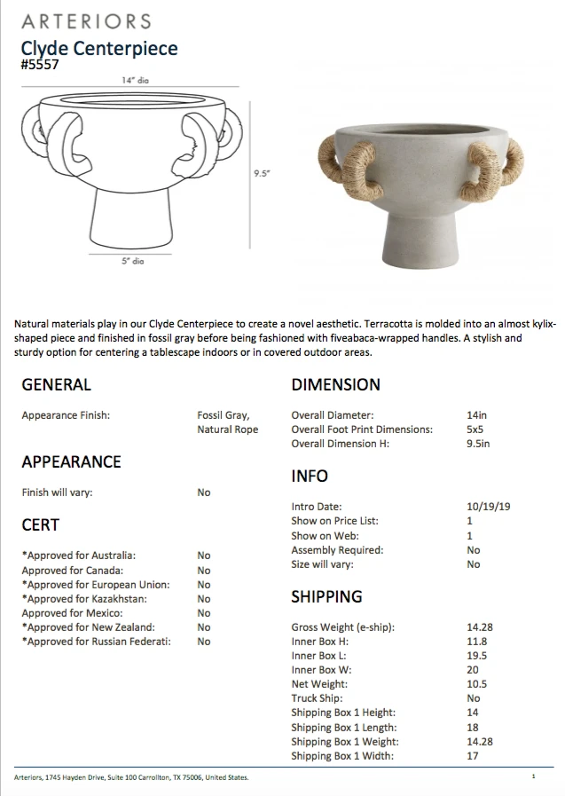 Arteriors Home Clyde Centerpiece New Arrivals 14 Arteriors Home Clyde Centerpiece New Arrivals