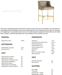 Arteriors Home New Arrivals Dalia Counter Stool Morel