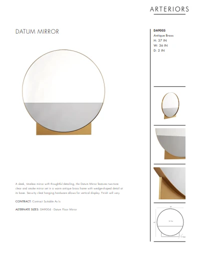 Arteriors Home Datum Mirror 9 Arteriors Home Datum Mirror
