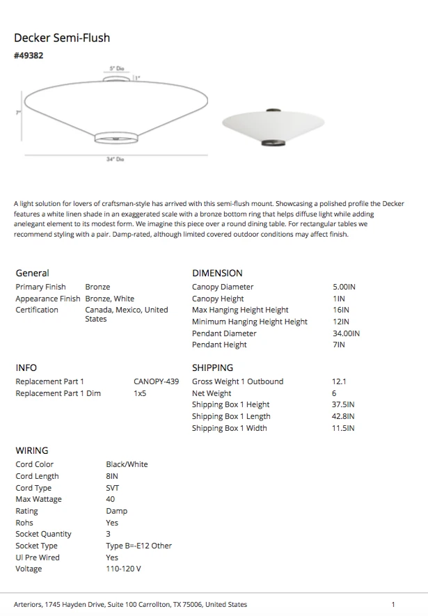 Arteriors Home New Arrivals Decker Semi Flush Bronze 8 Arteriors Home New Arrivals Decker Semi Flush Bronze