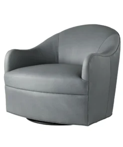 Arteriors Home Delfino Chair Grey Leather Swivel