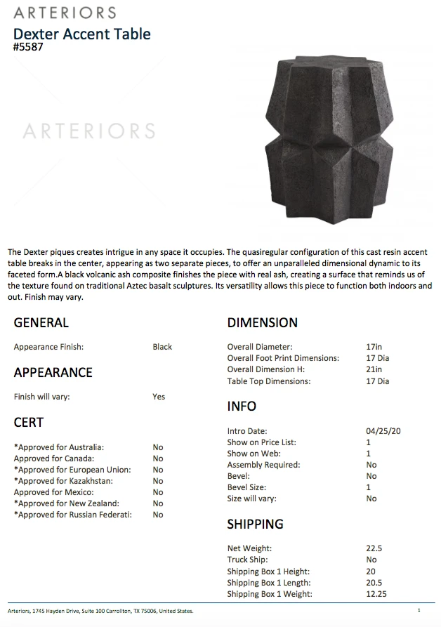 Arteriors Home Dexter Accent Table New Arrivals 8 Arteriors Home Dexter Accent Table New Arrivals