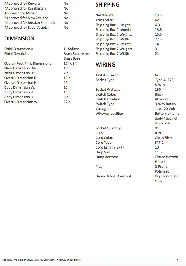 Arteriors Home Domingo Lamp 11 Arteriors Home Domingo Lamp