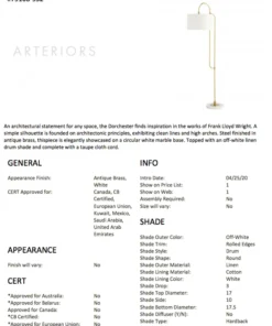 Arteriors Home New Arrivals Dorchester Floor Lamp Antique Brass 20 Arteriors Home New Arrivals Dorchester Floor Lamp Antique Brass