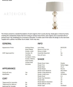 Arteriors Home Dreena Lamp New Arrivals