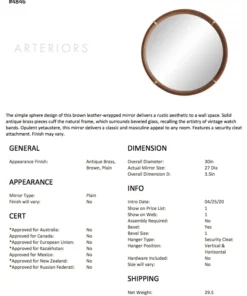 Arteriors Home Edmund Mirror 15 Arteriors Home Edmund Mirror