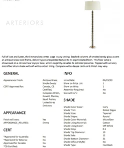 Arteriors Home Emma Floor Lamp 16 Arteriors Home Emma Floor Lamp