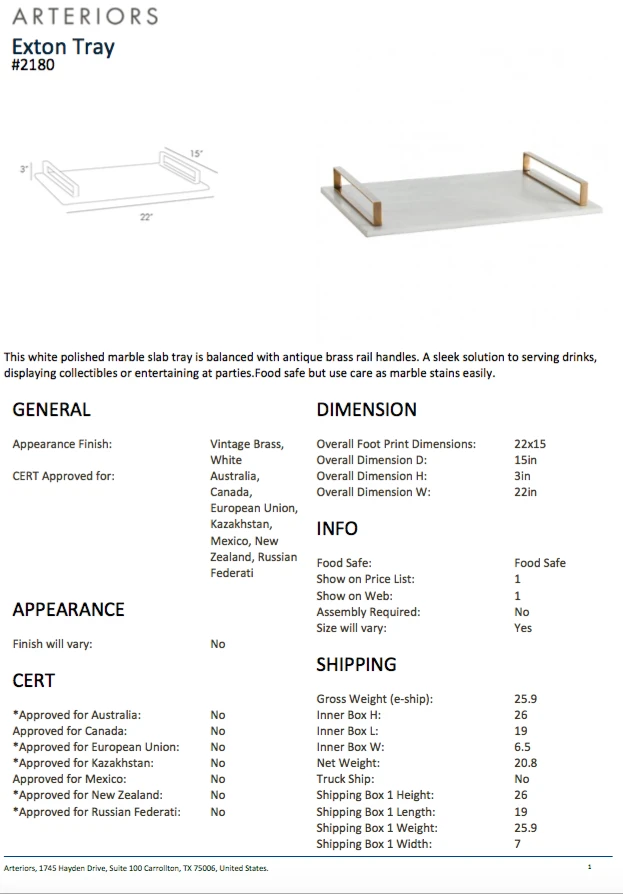 Arteriors Home Exton Tray New Arrivals 6 Arteriors Home Exton Tray New Arrivals