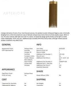 Arteriors Home New Arrivals Fatima Pendant