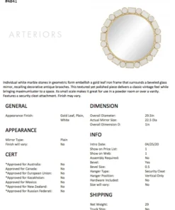 Arteriors Home New Arrivals Fontaine Mirror 11 Arteriors Home New Arrivals Fontaine Mirror