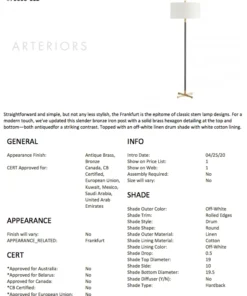 Arteriors Home New Arrivals Frankfurt Floor Lamp