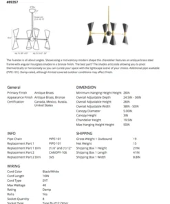 Arteriors Home New Arrivals Fuentes Chandelier Black