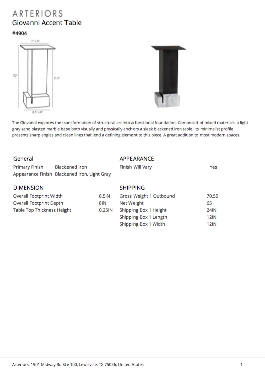 Arteriors Home Giovanni Side Table 6 Arteriors Home Giovanni Side Table