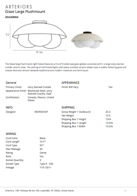 Arteriors Home Glaze Large Flushmount New Arrivals 7 Arteriors Home Glaze Large Flushmount New Arrivals