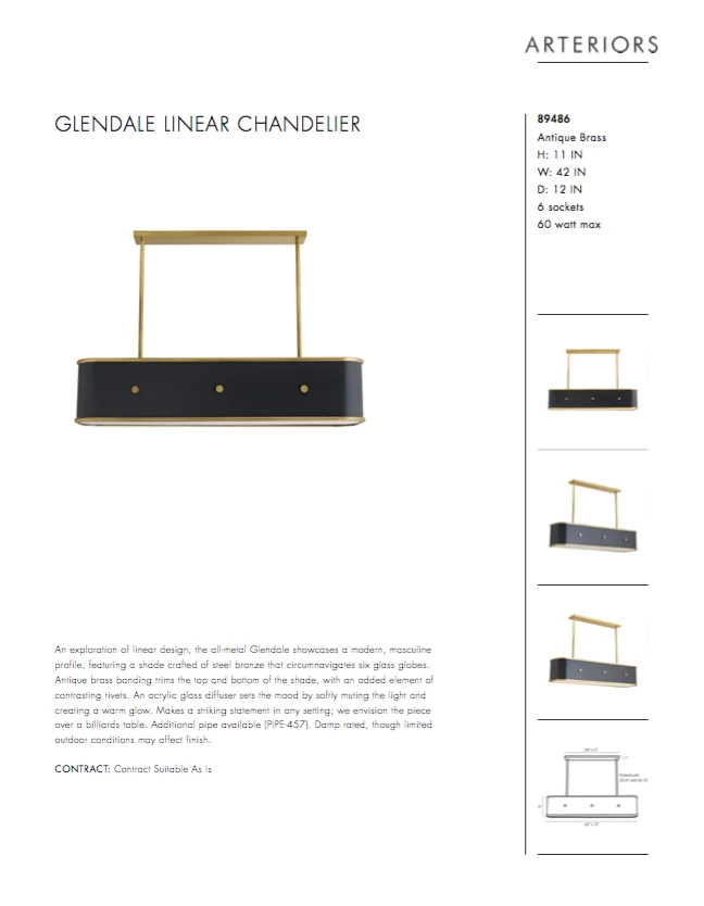 Arteriors Home New Arrivals Glendale Linear Chandelier 12 Arteriors Home New Arrivals Glendale Linear Chandelier