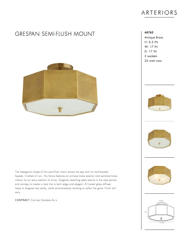 Arteriors Home New Arrivals Grespan Flushmount 7 Arteriors Home New Arrivals Grespan Flushmount