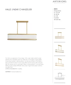 Arteriors Home Halle Linear Chandelier 19 Arteriors Home Halle Linear Chandelier