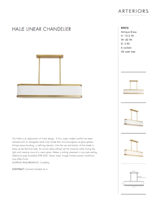 Arteriors Home Halle Linear Chandelier 10 Arteriors Home Halle Linear Chandelier