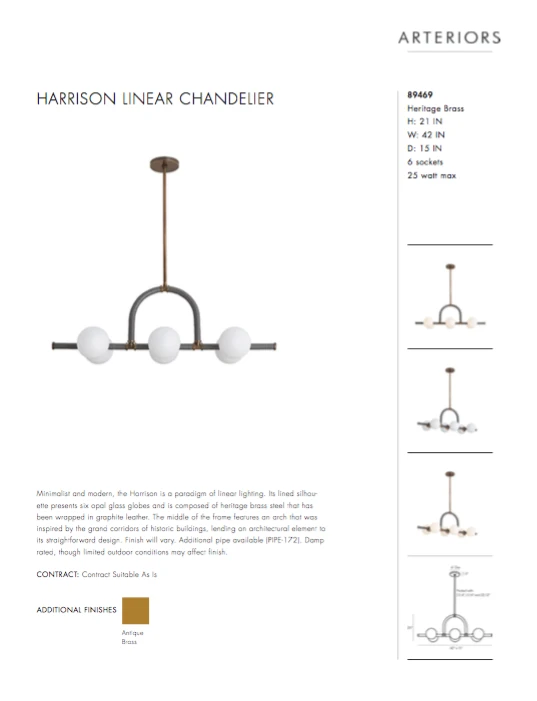 Arteriors Home New Arrivals Harrison Linear Chandelier Heritage Brass 13 Arteriors Home New Arrivals Harrison Linear Chandelier Heritage Brass