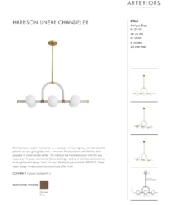 Arteriors Home Harrison Linear Chandelier Antique Brass New Arrivals