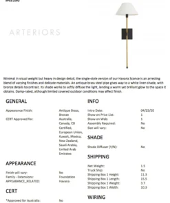 Arteriors Home Havana Single Sconce Bronze 20 Arteriors Home Havana Single Sconce Bronze