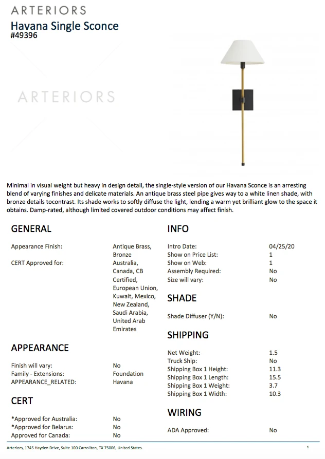 Arteriors Home Havana Single Sconce Bronze 10 Arteriors Home Havana Single Sconce Bronze