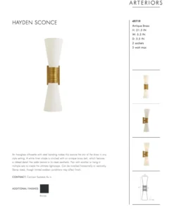 Arteriors Home Hayden Sconce Antique Brass New Arrivals 17 Arteriors Home Hayden Sconce Antique Brass New Arrivals