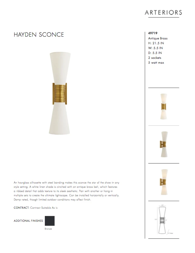 Arteriors Home Hayden Sconce Antique Brass New Arrivals 9 Arteriors Home Hayden Sconce Antique Brass New Arrivals