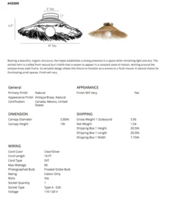 Arteriors Home New Arrivals Hayes Sconce Ceiling Mount