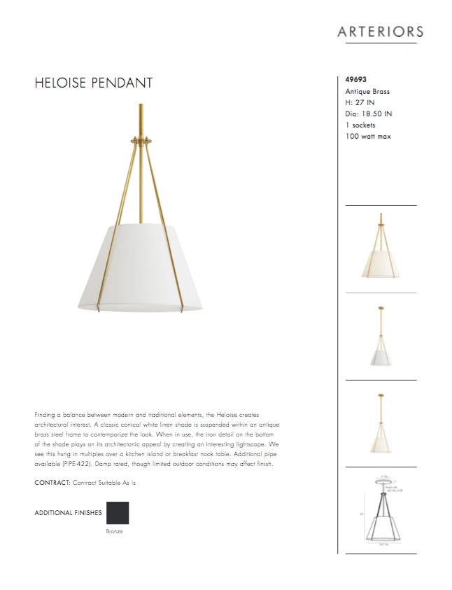 Arteriors Home Heloise Pendant Bronze 3 Arteriors Home Heloise Pendant Bronze