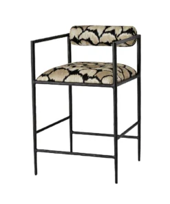 Arteriors Home New Arrivals Barbana Counter Stool Ocelot Embroidery