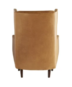 Arteriors Home Budelli Wing Chair Cognac Leather Dark
