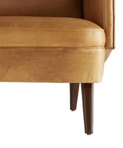 Arteriors Home Budelli Wing Chair Cognac Leather Dark