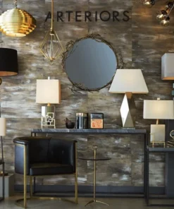 Arteriors Home Hadley Floor Lamp Antique Brass Black Shade