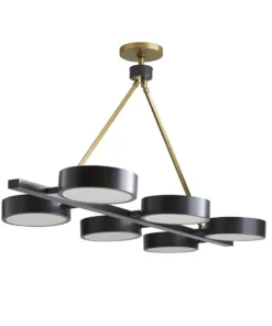 Arteriors Home Linus Linear Chandelier Bronze Frosted Glass