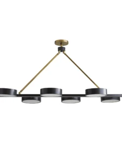 Arteriors Home Linus Linear Chandelier Bronze Frosted Glass